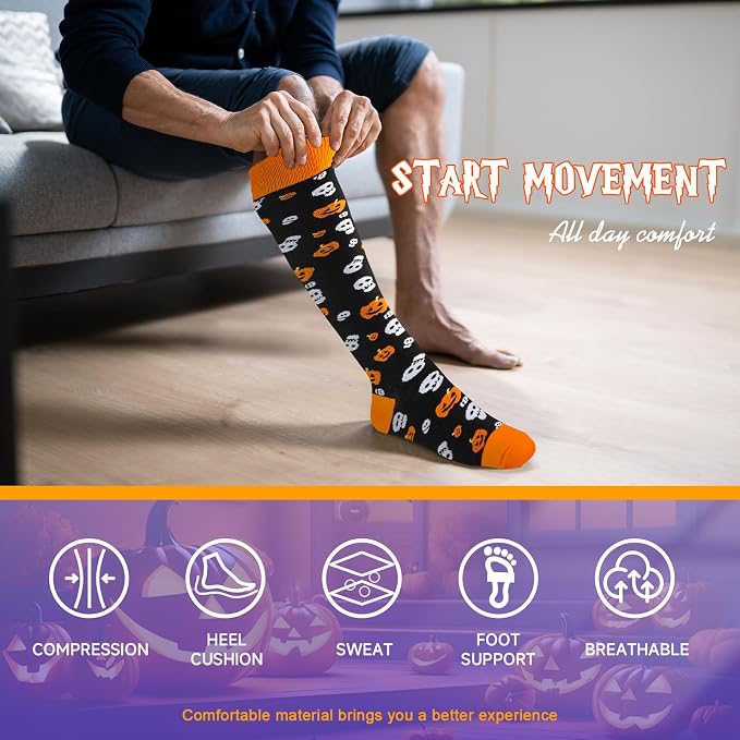 cerpite Compression Socks for Women & Men 6 Pairs Knee High Compression Socks 20-30 mmhg Best for Running,Nurse,Travel - Image 6