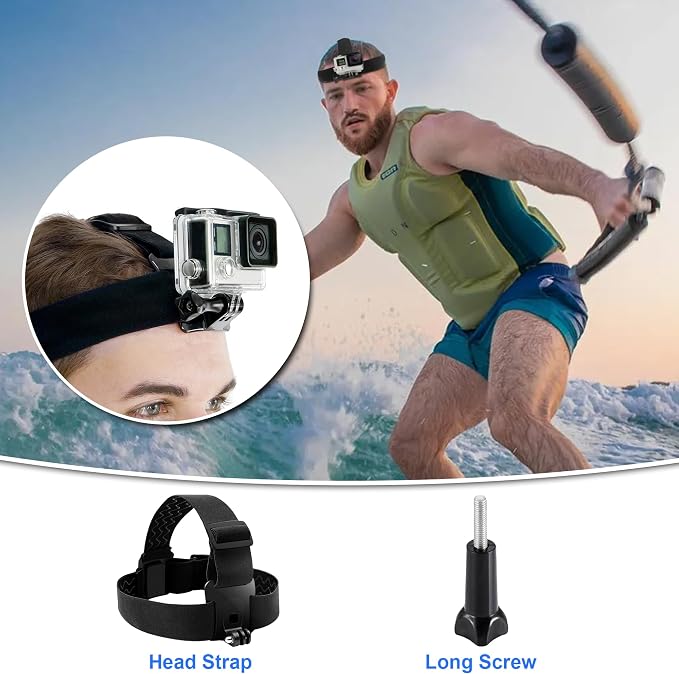 18 in 1 Surfing Action Camera Accessories Compatible with GoPro Hero 12/11 | Action Camera Accessory Kit Compatible with GoPro 10/9/8,Action 5 Pro/Action 4/Action 3,DBPOWER,APEMAN,Yi and VicTsing - Image 3