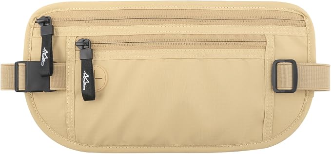 MoKo Travel Money Belt, RFID Blocking Passport Wallet | Slim RFID-blocking money belt has 3 pockets, water-resistant nylon and an adjustable strap for 28-50 in waists - Image 4
