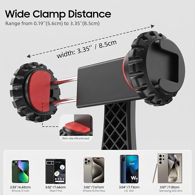 Zeadio Universal Phone Tripod Mount, Cell Phone Holder Clamp with Dual Rotatable Cold Shoe, 360° Rotation & 180° Tilt for Camera Hot Shoe, Vlogging, Video Recording - Image 2