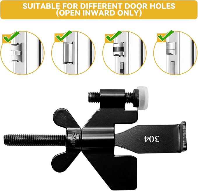 Portable Door Lock, Hotel Travel Door Lock Security for Home, Black | Hotel Safety Device for Door Security, Portable Lock for Hotel Room, Apartment, College Dorm and Travel - Image 3