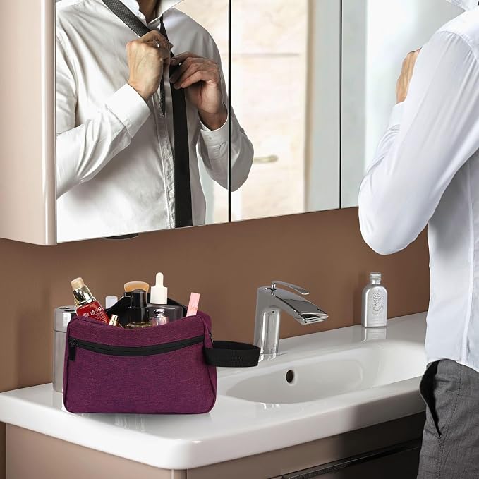 Icramsy Travel Toiletry bag Toiletry bag for women men Hanging Cosmetic bag Travel accessories for Women Men (Deep purple) - Image 5