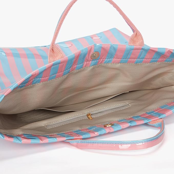 Lushandy PVC Tote Bag for Women Jelly Beach Bag Top Handle Hobo Handbag | Water-Resistant, Wipe Clean, Lightweight - Image 6