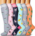 6 Pack Copper Compression Socks for Women and Men Circulation-Best Support for Medical,Running,Nursing,Athletic by Bluemaple