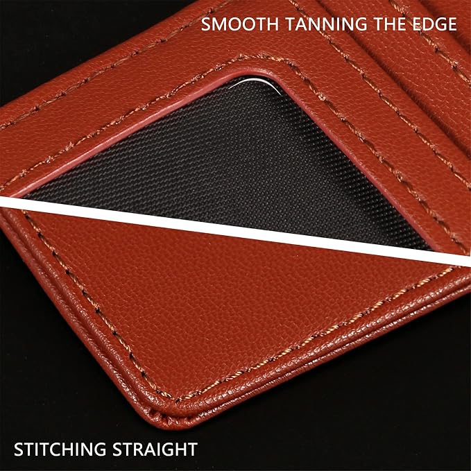 GH GOLD HORSE Slim RFID Blocking Card Holder Minimalist Leather Front Pocket Wallet for Women | Slim - Image 6