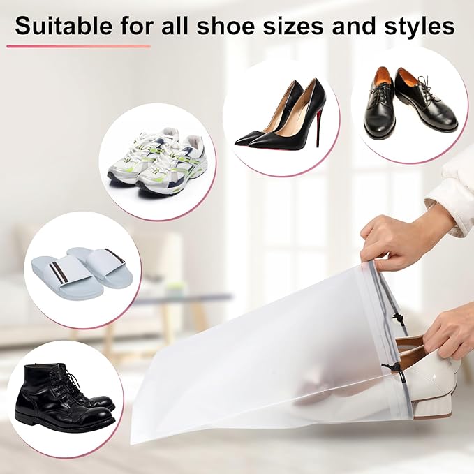 18 Pack Shoe Bags - 11.8in x 15.7in, Storage Bags for Packing, Travel Essentials for Men and Women - Image 3
