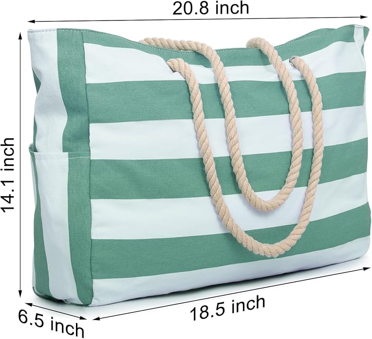Becokan Beach Bags for Women Large Waterproof Beach Tote Bag Zipper Beach Bags Waterproof Sandproof Swim Pool Bag Large Tote - Image 6