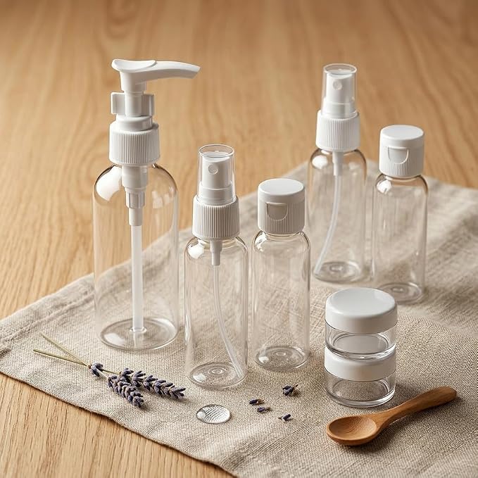 7 Pack Travel Bottles for Toiletries, TSA Approved Travel Size Containers with Toiletry Bag, Leak-Proof Liquid Containers for Shampoo, Conditioner, Lotion and Cosmetic (White) - Image 3
