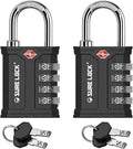 SURE LOCK TSA Approved Combination Lock with Key, Heavy Duty Security Padlock for Gun Cases, Pelican Cases, Tool Boxes, Gym Lockers, Storage Units & Outdoor Gates (Black 2 Pack) by Hopeyoucanstaysafe