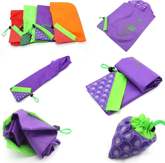 10PCS Fruits Reusable Grocery Shopping Tote Bags Folding Pouch Storage | Reusable Grocery Bags Foldable Machine Washable Reusable Shopping Bags,Lightweight Polyester Fabric - Image 6