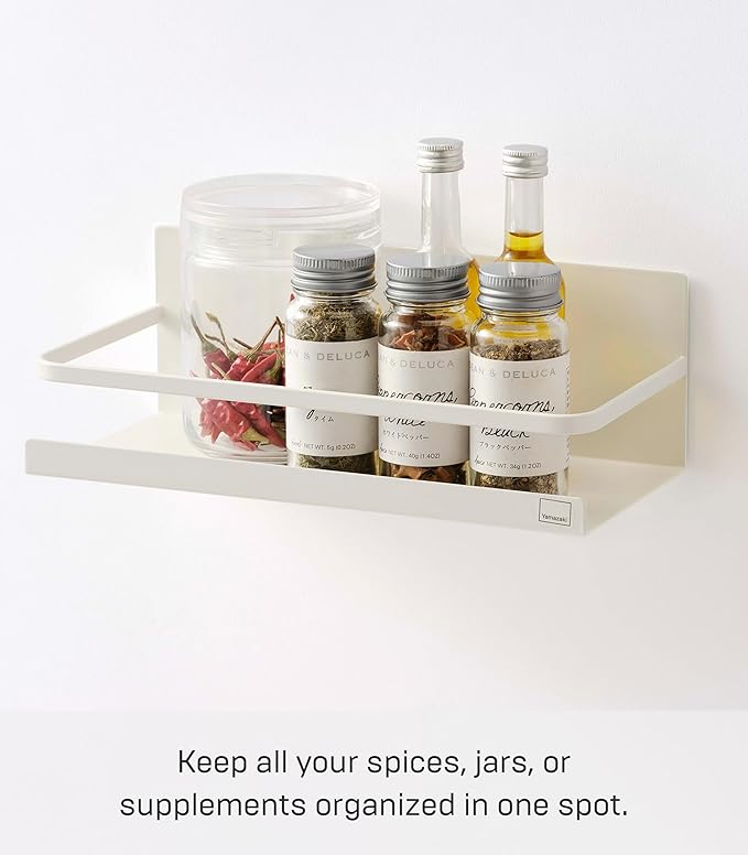 YAMAZAKI Home Magnetic Spice Storage Rack Organizer For Fridge - Steel | Magnetic storage rack organizer for fridge. Sleek steel construction with a strong magnetic mount. No assembly. - Image 2
