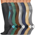Copper Compression Socks 15-20 mmHg for Men & Women 8 Pairs – Circulation Support for Nurses, Travel, Running, Hiking, Soccer by Iseasoo