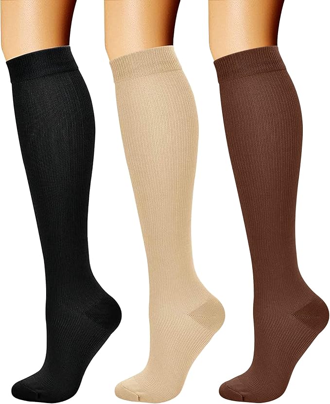 CHARMKING Compression Socks for Women & Men Circulation (3 Pairs) 15-20 mmHg is Best Support for Athletic Running Cycling by CHARMKING