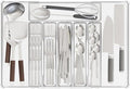Clear Expandable Silverware Drawer Organizer - Adjust From 11'' to 22'' - Knife,Cutlery,Spoons and Forks Organizer,Large 8 Grid Flatware,Silverware Tray,Utensil Organizer for Kitchen Drawers by Yieach