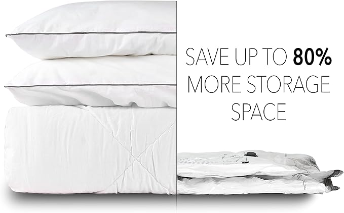 SpaceAid Vacuum Storage Bags, Space Saver Sealer Compression Bags for Comforters, Blankets, Pillows, Bedding, Clothes (Small 3 Pack) - Image 2