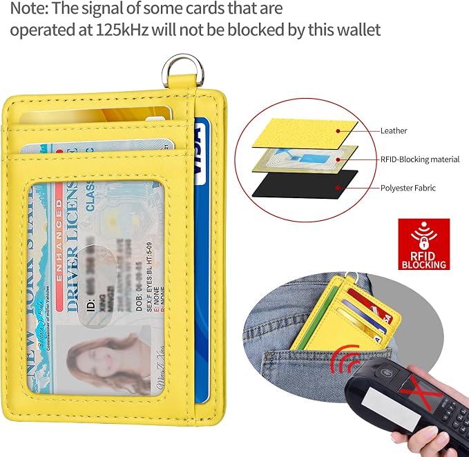 Slim Minimalist Front Pocket Wallet, RFID Blocking Credit Card Holder Wallet with Detachable D-Shackle for Men Women - Image 4