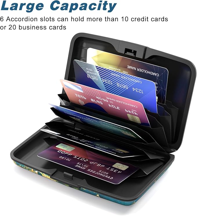 Credit Card Holder, Mini Aluminum Card Wallet RFID Blocking Slim Metal Hard Card Case for Women Men, Almond Blossom - Image 4