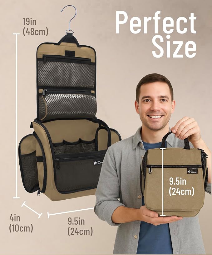 D&D Wanderlust D&D Hanging Travel Toiletry Bag for Men and Women – Cosmetics, Makeup and Toiletries Organizer Kit with 10 Compartments - Image 2