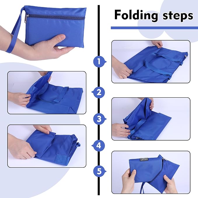 AOTIAN Reusable Grocery Bag, Foldable Shopping Tote Bag with Zipper Closure | Holds up to 50 lbs, Doubles as a phone pouch, Durable & tear-resistant. For travel, gym, beach & daily use, Machine washable - Image 4