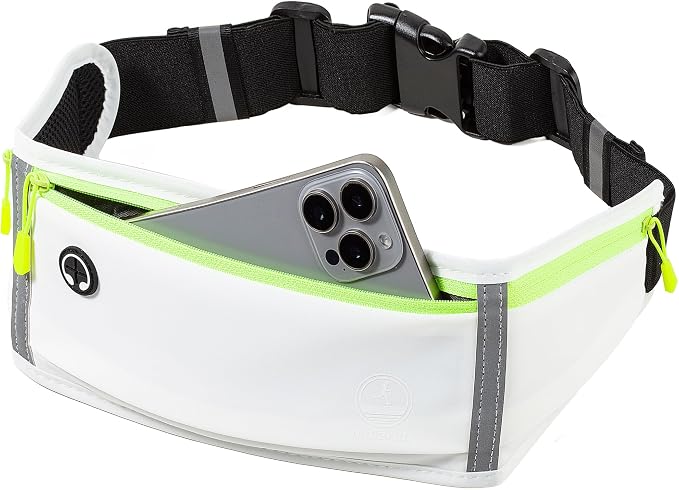 Running Belt Slim Fanny Pack Jogging Pouch Phone Holder Waist Pack - White - Image 3