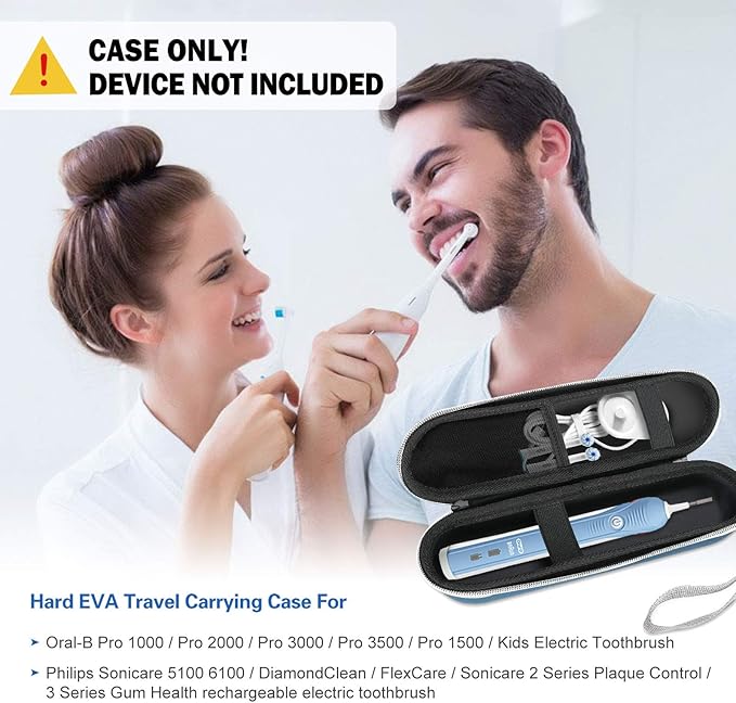 ProCase Toothbrush Travel Case for Oral-B & Sonicare -Navy | Fits Oral-B Pro/IO Series & Sonicare, Hard EVA Cover, Storage Bag Holder with Mesh Pocket - Image 2