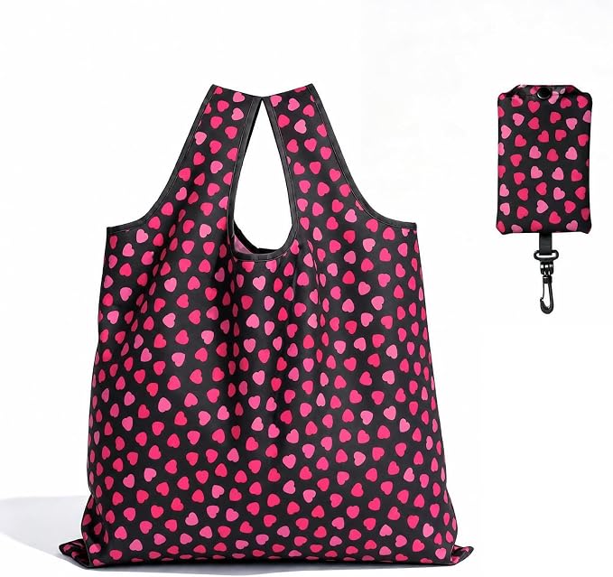 1 Pack Reusable Shopping Bag, Foldable Grocery Bag, Black | Large Capacity, Washable, Grocery Tote, Utility Travel Shoulder Bag by MOLOVACase