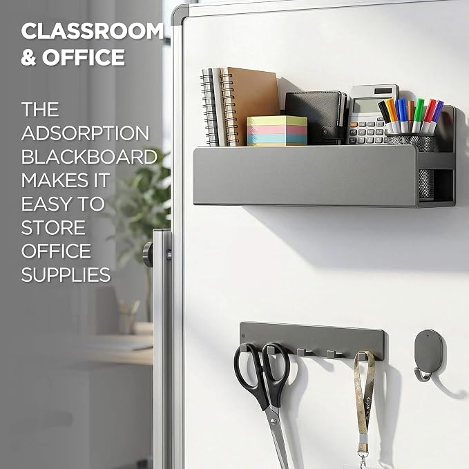 4 Pack Magnetic shelf with Hooks, No Drill for Kitchen & Laundry Organizer | 4-Piece Fridge Side Storage Solution with Basket, Hooks & Rack, Space Saving Organizer for Apartments - Image 4