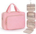 Toiletry Bag for Women, Large Cosmetic Travel Bag, Hanging Toiletry Bag for Bathroom, Thickened PVC Waterproof Travel Makeup Bag, Toiletries Bag for Travel Business Trips and Camping, Pink by Wedama