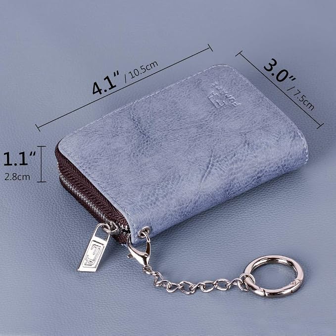 FurArt Zipper Wallet Women RFID Credit Card Holder keychain Wallet | ID Window RFID Blocking Compact Small business 15/16 slots - Image 6