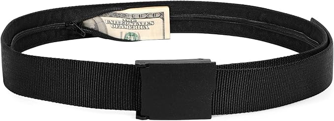 SUOSDEY Travel Money Belt, Nylon Hidden Money Pocket Belt with Plastic Buckle by SUOSDEY