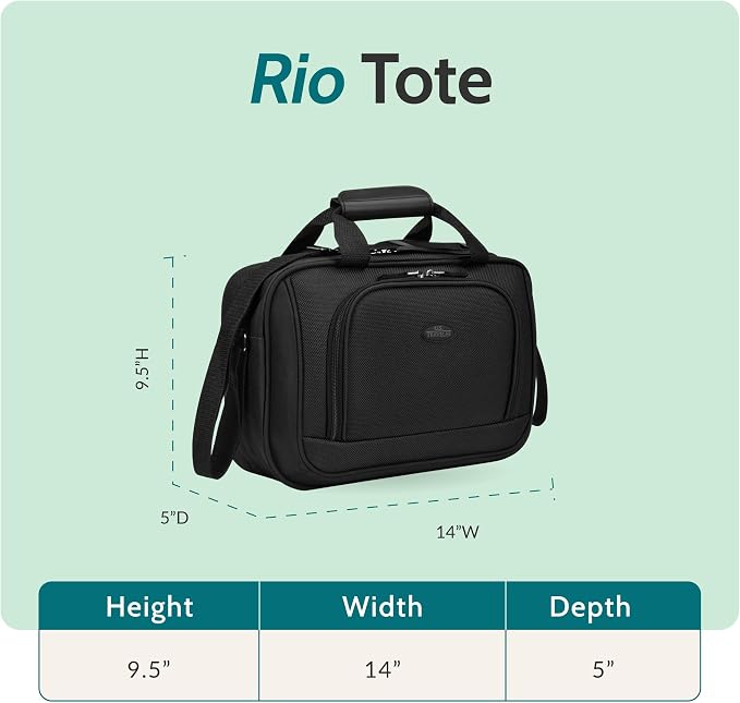 U.S. Traveler Rio 14" Travel Tote Bag, Lightweight 1200D Carry-On Bag for Women & Men - Image 2