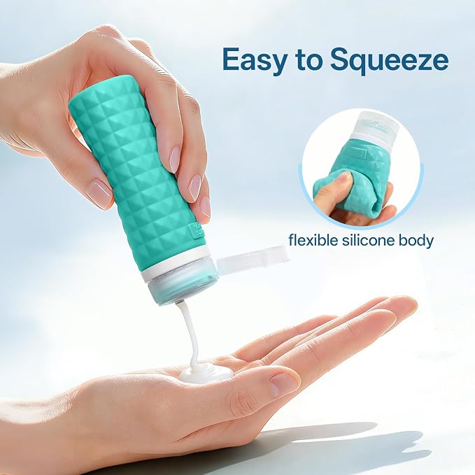 Travel Bottles for Toiletries, TSA Approved Travel Size Containers, Leak Proof Silicone Shampoo Bottles, Small Toiletry Containers with Clear Bag for Shampoo Conditioner Lotion - Image 5