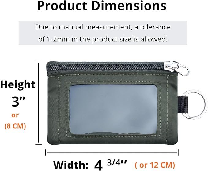 RFID Blocking Travel Wallet with Adjustable Lanyard, Small Nylon Zipper Pouch and Badge Holder for ID, Credit Cards, Cash, Keys, Commuters (AmyGreen) - Image 3
