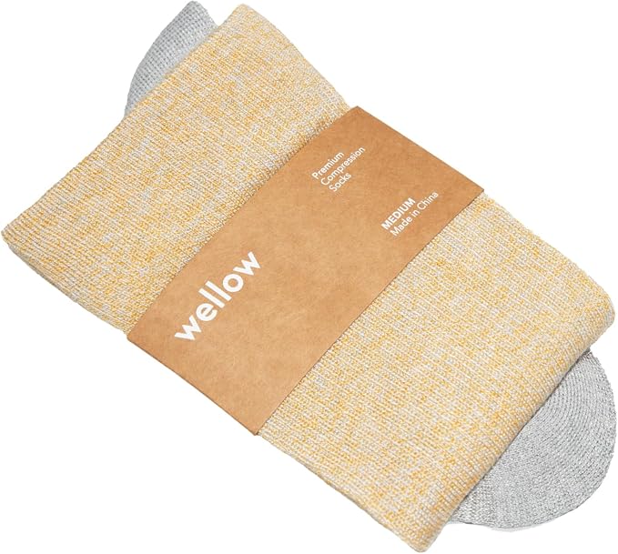 Wellow Knee High Compression Socks for Men & Women, 18–25 mmHg, Bamboo Viscose, Swelling Relief by WellowCompressionSocks