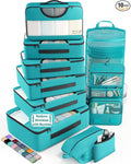Veken 10 Set Packing Cubes for Travel Essentials, Suitcase Organizer Bags in 4 Sizes, Carry-On Luggage Accessories with Laundry Bag, Airplane Must Have with 99-Count Mesh Holes by Veken