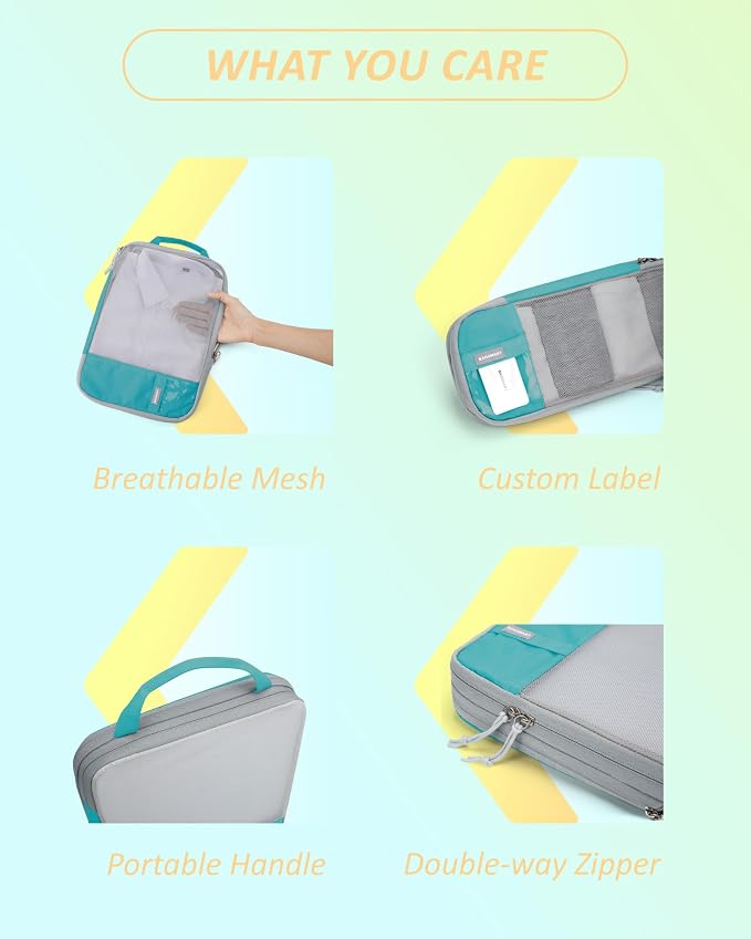 BAGSMART Compression Packing Cubes for Travel Essentials | 14 Set /6 Set /4 Set/2 Set, Lightweight, Durable - Image 5