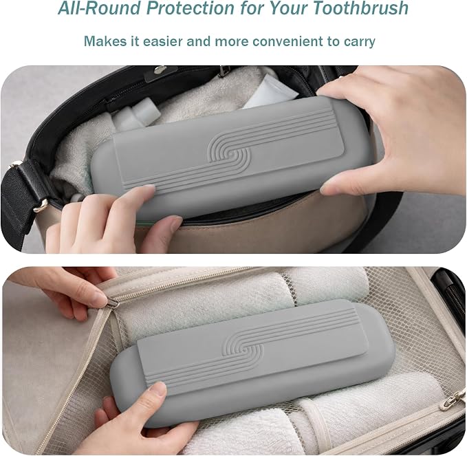 Silicone Toothbrush Travel Case, Pro Large Toothbrush Cover for Traveling | Electric & Manual Toothbrush Travel Cover for Men and Women, Portable Toothbrush Holder for Trave, Gym, Business Trip, School - Image 3