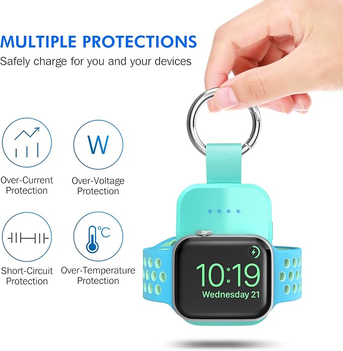 Portable Charger for Apple Watch,Travel Keychain iWatch Wireless Power Bank | Compact Magnetic Charging, 1000mAh Battery,On The Go Power, Travel Essential,for iWatch Series 11/10/9/8/7/6/5/4/3/2/SE/Ultra - Image 4