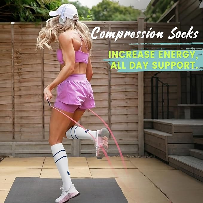 Copper Compression Socks 15-20 mmHg for Men & Women 8 Pairs – Circulation Support for Nurses, Travel, Running, Hiking, Soccer - Image 2