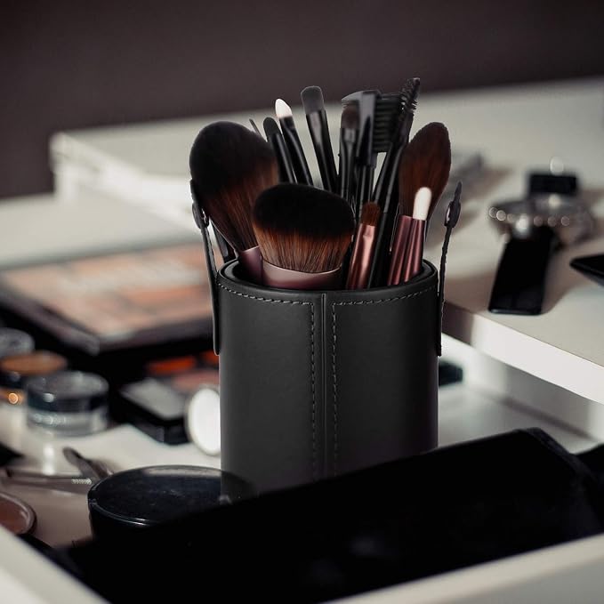 Narwey Makeup Brush Holder Travel Brushes Case Bag Cup Storage Dustproof for Women (Black) - Image 5