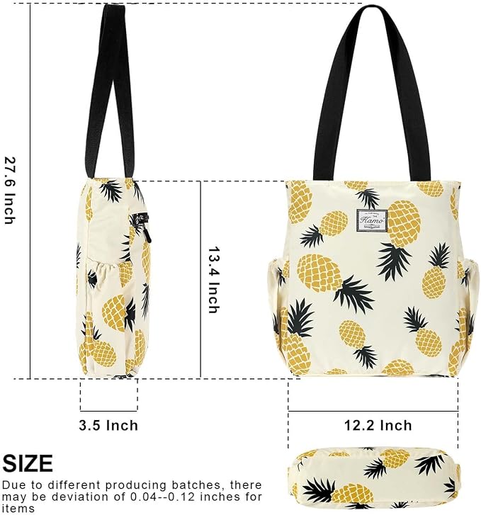 KAMO Floral Tote Bag - Waterproof Lightweight Handbags Travel Shoulder Bag for Hiking Yoga Gym Swimming Travel Beach - Image 3
