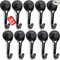 Swivel Swing Black Magnetic Hooks, 30lbs Magnet Hook, Pack of 10 | Heavy Duty Strong Magnets Refrigerator Fridge Hanging for Classroom Beach Vacation Kitchen Grills Home by EBAVITE