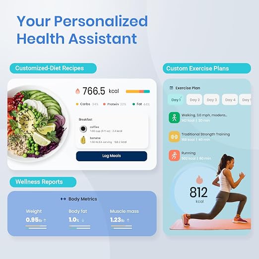 Etekcity Smart Scale for Body Weight, BMI, Body Fat, Bluetooth, Blue | Measures BMI, body fat, muscle mass and body composition, with Bluetooth app sync for convenient bathroom and home tracking - Image 5