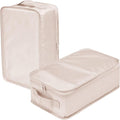 tianzong Travel Shoe Bag with Handle Holds 2 Pairs of Shoes, Shoe Packing Cubes for Travel (Beige, 2 Pack) by tianzong