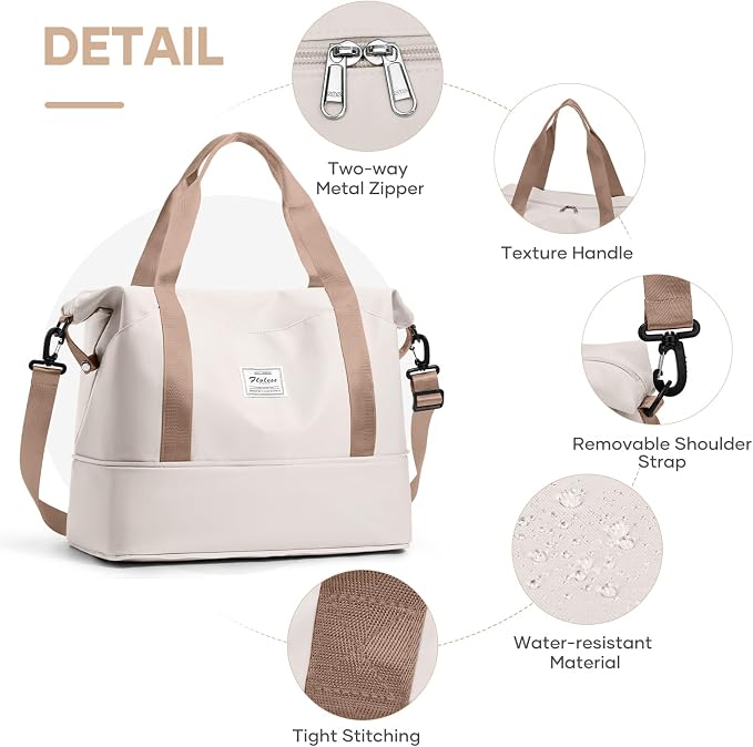 Travel Duffel Bag, Sports Tote Gym Bag, Shoulder Weekender Overnight Bag for Women - Image 5