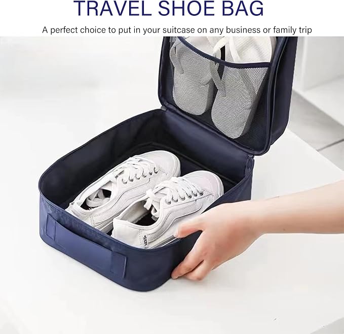 Travel Shoe Bag Holds 3 Pair of Shoes, Hezelf Shoe Storage Pouch for Travel and Daily Use, Travel Suitcase Shoe Organizer, Waterproof - Image 4