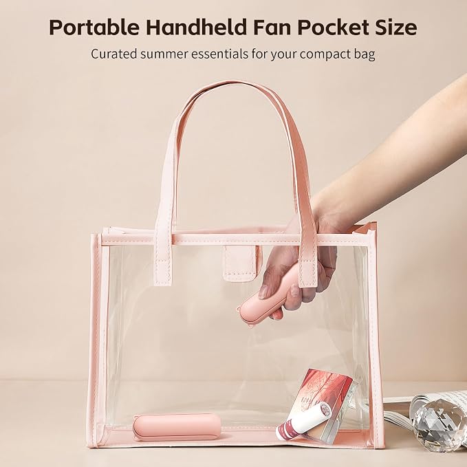 Portable Fan, Mini Handheld Fan with Power Bank, Cute USB Rechargeable Pocket Fan, Foldable Small Cooling Fan with LED Light, Personal Travel Fan,Summer,Beach Essentials,Summer Gift for Women - Image 2