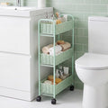 Utility Slim Storage Cart,3-Tier Rolling Kitchen Office Laundry Room Cart with Wheels,Mobile Shelving Unit Organizer for Living Room,Bathroom, Baby Diaper,Art,Dining Room Narrow Places by FOCHIERF