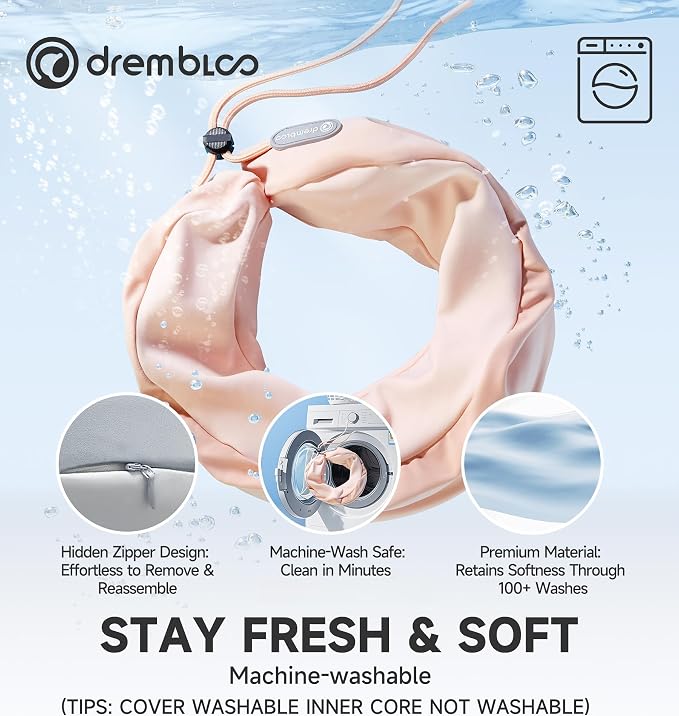 Neck Pillow Airplane, Premium Memory Foam Cooling Travel Pillows for Sleeping, Adjustable Flight Sleep Pillow with Comfortable Breathable Cover, Portable Plane Accessories - Image 4