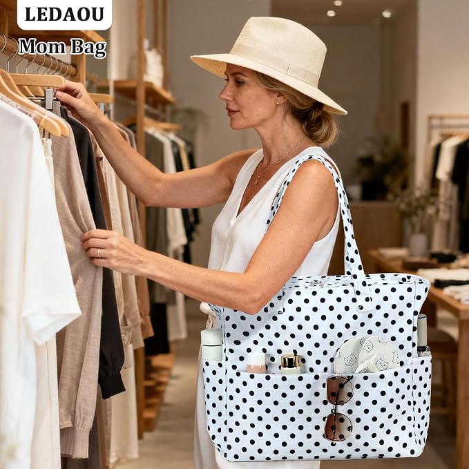 LEDAOU Large Beach Bag for Women, Waterproof Sandproof Tote Bag with Zipper | 36L Pool and Swim bag with Zipper, Wet/Dry pocket and 7 Pockets for Beach Days, Cruises, Vacations and Family travel - Image 3